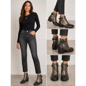 Fly London Black and Silver Booties size 39